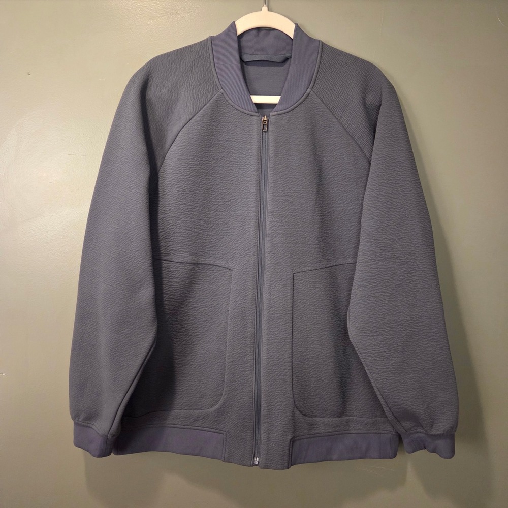 Lululemon Athletica Men's Textured‎ Spacer Bomber Jacket Size XL Gray